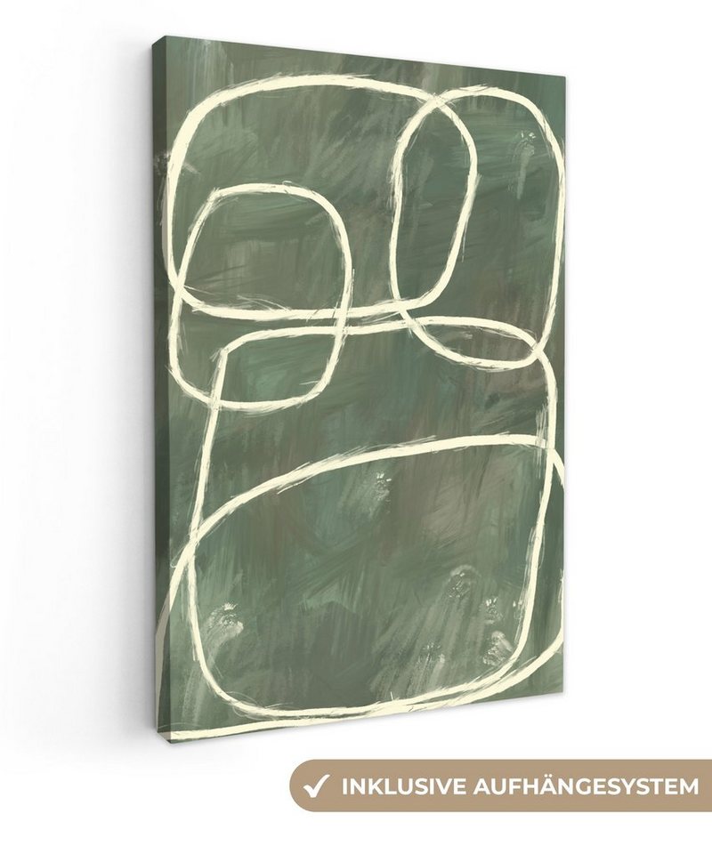 OneMillionCanvasses® Leinwandbild Abstrakt - Grün - Kunst - Modern, (1 St), Leinwand Wandbild, Wanddekoration 20x30 cm von Onemillioncanvasses