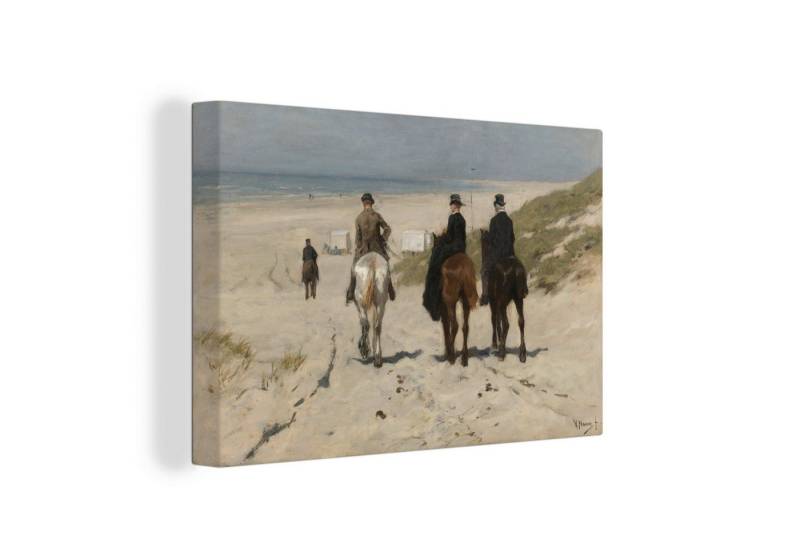 OneMillionCanvasses® Leinwandbild Morgendliche Fahrt am Strand entlang - Kunstdrucke von Anton Mauve, (1 St), Leinwandbilder XXL Wohnzimmer, Deko Aesthetic 150x100 cm von Onemillioncanvasses