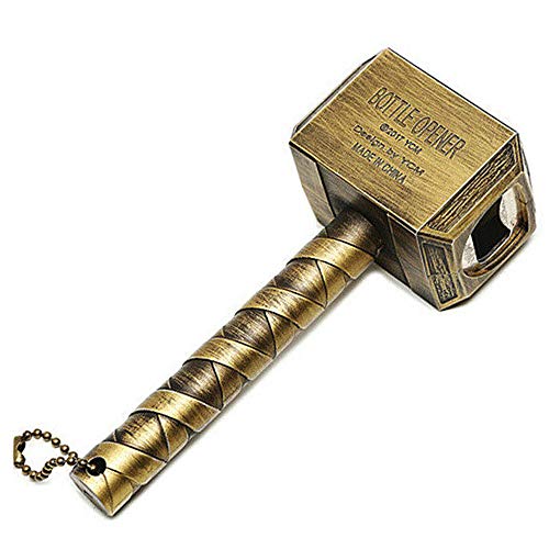 Thor Hammer Flaschenöffner, Bierflaschenöffner, für Bar Party BBQ Camping Bier und Familien (Bronze) von Oneroomone