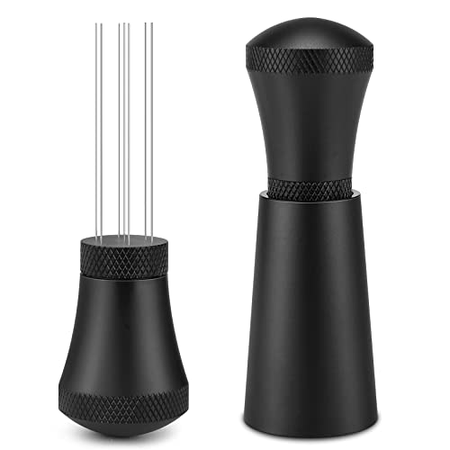 WDT Tool, Espresso Nadel Coffee Distributor Tamper, Kaffee Distributor mit Ständer, Koffee Werkzeug mit 7 einen Nadeln 0.35 mm für Espresso Barista-Werkzeug,Design Kaffee Tamper Set Onezebra von Onezebra