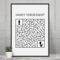 Poster „Handy Vergessen?" - Lustiges Wc Mit Labyrinth Gäste-Wc Deko Badezimmer Geschenk Einweihungsidee Klo Poster „Handy Vergessen?" - Lustiges Wc Mit Labyrinth Gäste-Wc Deko Badezimmer Geschenk Einweihungsidee Klo von Onfassbaer