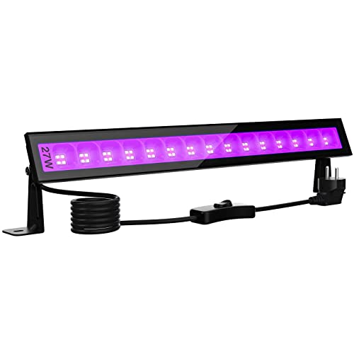 Onforu 27W LED Schwarzlicht, UV Bar Schwarzlichtlampe mit Stecker, IP66 Wasserdicht UV Strahler Außen, Fluoreszenz mit 60 LEDs, UV Licht Röhre mit Schalter für Party, Deko, Disco von Onforu
