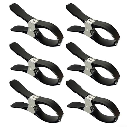 6/12 Stück Metallclips für Poolabdeckung – Befestigungsclips mit Schutzfolie – Planenclips – winddichte Klemmklemmen für oberirdische Pools – für Gewächshaus (schwarz6) von Oniissy