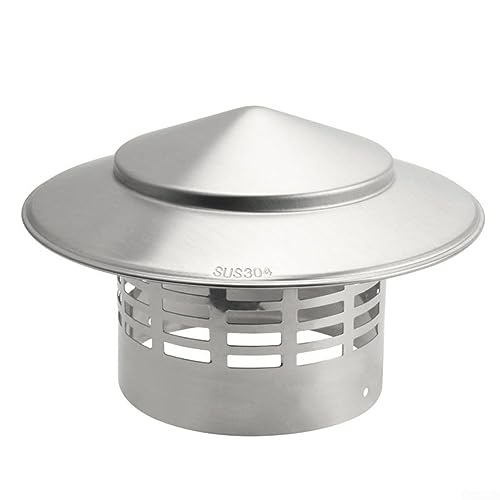Edelstahl Schornsteinkappe Außenwand Entlüftungsabdeckung Frischluftauslass Dachrohrhaube mit Insektenschutz für Lüftungskanäle 75 mm 200 mm (75 mm) von Oniissy