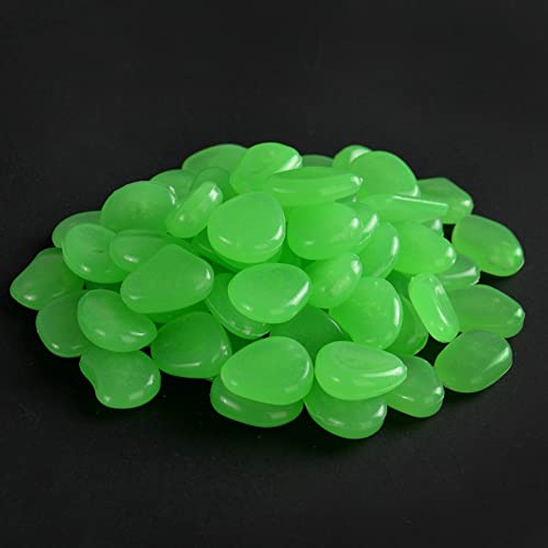 Kieselsteine, leuchtet im Dunkeln, kein Strom erforderlich, photolumineszierende Pigmente + Harz für Glasvasen und Wege (grün), 50 Stück von Oniissy