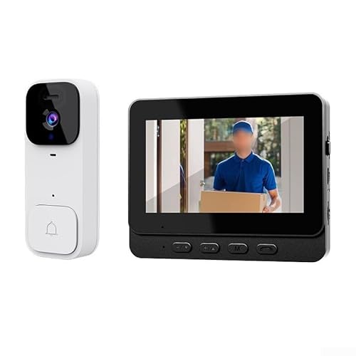 Oniissy 10,9 cm Smart Video Türklingel Home mit Display Wireless Intercom HD Video Monitor, drahtlose Smart Video Türklingel Kamera Wireless mit Klingelklingel, Innen- und Außenüberwachung (schwarz) Oniissy 10,9 cm Smart Video Türklingel Home mit Display Wireless Intercom HD Video Monitor, drahtlose Smart Video Türklingel Kamera Wireless mit Klingelklingel, Innen- und Außenüberwachung (schwarz) von Oniissy