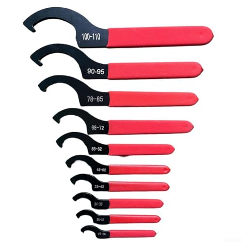 Oniissy 10 Stück Verstellbarer C Hakenschlüssel Set Hartstahl Rutschfester Griff für Graviermaschinen Elektrische Spindeln Klemmmutter Anpassungen Bearbeitung Automotive von Oniissy