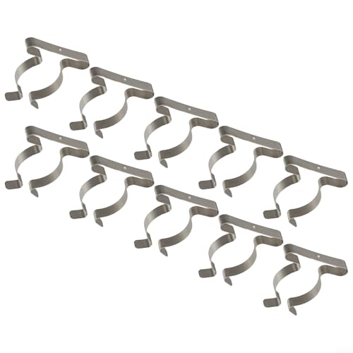 Oniissy 10 x Manganstahl-Feder-Frottee-Clips, robuste Wandhalterung, Werkzeughalter für Garage, Schuppen, Schrank, sichere Besen, Bürsten, Rechen oder Rohre in den Größen 6 mm (50 mm) von Oniissy