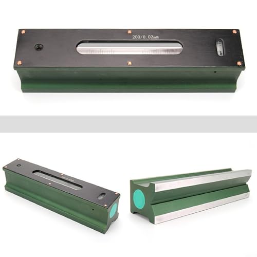 Oniissy 100 mm Präzisionsmaschinen-Wasserwaage, 0,02 mm Auflösung, Werkzeug mit V-Nut-Basis und Blasenfläschchen für CNC-Maschine, industrielles Metall-Messgerät (200 mm) von Oniissy