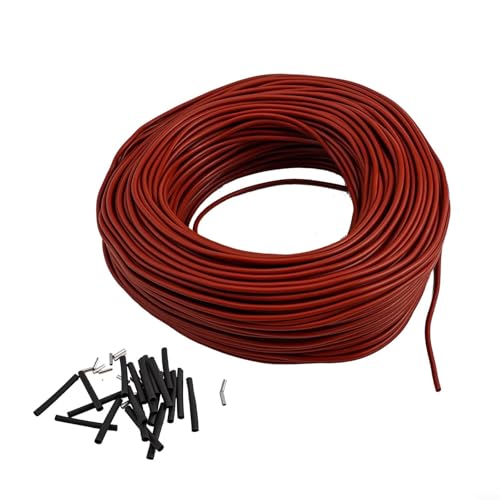 Oniissy 12K Fußbodenheizungskabel 33 Ohm/m Kohlefaser Heizdraht Heizdrahtspule, Tragbares Infrarotstrahler-Heizkabel, Fußbodenheizungsthermostat Zubehör für warme Böden (100 m) von Oniissy