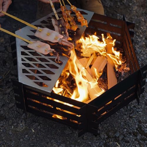 Oniissy 304 Edelstahl-Grillnetz, rundes Netz, Grillrost für Outdoor, Camping, Kochen, mit hitzebeständigem Design, 42 x 24 cm (a) von Oniissy