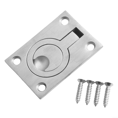 Oniissy 304 Edelstahl bündiger Ringgriff verdeckter unsichtbarer Schranktürgriff eingebettete versenkte Hardware für Küchenschrank, Kleiderschrank, Möbel (groß) von Oniissy