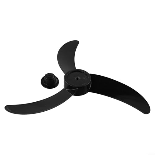 Oniissy 45,7 cm Kunststoff-Lüfterflügel, mit 3 Flügeln, für elektrischen Bodenventilator, Tischventilator, Heimkühlsystem, Schwarz/Weiß, 8 mm Mitte (schwarz) von Oniissy