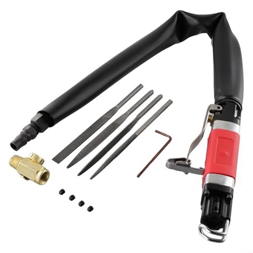 Oniissy AF-5 Pneumatische Feile Säbelluftsägewerkzeug für Metall Holz Schneiden Schleifen Polieren Rostentfernung mit 4 Feilen Sicherheitsschalter Anti-Rutsch-Griff 7800RPM von Oniissy