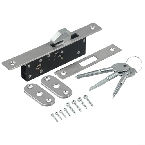 Oniissy Anti-Diebstahl-Schiebetürschloss mit gekreuzten Schlüsseln für schmale Türen, Fenster, Van-Tore, Schuppen – Aluminium-Legierung, Haken mit Riegel, Sicherheits-Hardware (HY-302B) von Oniissy
