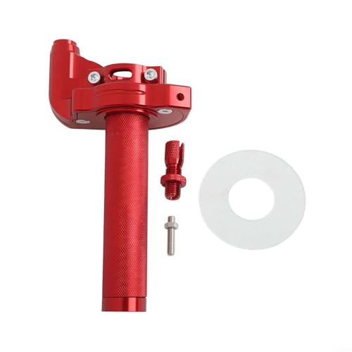 Oniissy CNC-Aluminium-Gashebelgriff – Schnelldrehkabel – Motocross-Teile Lenkersteuerung – verstellbare Klemmhalterung (rot) von Oniissy