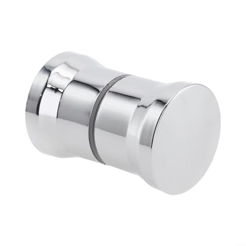 Oniissy Chrom-Kunststoff-Duschtürgriff, Einlochknauf, Badezimmer-Glastürgriff, Ersatzteile für 8–12 mm Glastür (Chrom) von Oniissy