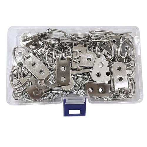 Oniissy D-förmige Bilderrahmen-Haken, 50 Stück, strapazierfähig, Wandmontage, Hardware mit Aufbewahrungsbox für Bilderrahmen, digitale Kunst, Heimdekoration, Silber, 53 x 15 mm Oniissy D-förmige Bilderrahmen-Haken, 50 Stück, strapazierfähig, Wandmontage, Hardware mit Aufbewahrungsbox für Bilderrahmen, digitale Kunst, Heimdekoration, Silber, 53 x 15 mm von Oniissy