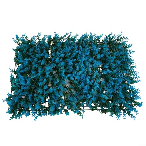 Oniissy Dekorative Kunstrasenmatte Sichtschutz Kunstrasen Panel Hecke Wand Laub Hintergrund für Garten Hochzeit Party Heimdekoration 40 x 60 cm (blau) von Oniissy