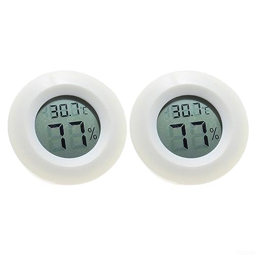 Oniissy Digital Hygrometer Thermometer Mini LCD Temperatur Luftfeuchtigkeitsmesser Tester Hygrometer für Kühlschrank Innen -50°C~+70°C (Weiß-2pack) von Oniissy