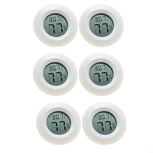 Oniissy Digital Hygrometer Thermometer Mini LCD Temperatur Luftfeuchtigkeitsmesser Tester Hygrometer für Kühlschrank Innen -50°C~+70°C (Weiß-6pack) von Oniissy