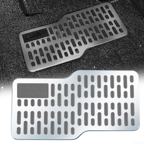 Oniissy Edelstahl Auto Verschleißfest Pedal Metall Reparatur Schutzfußmatte Auto LKW Boden Teppich Matte Platte Fußstütze Pedal Pad (Grau) von Oniissy