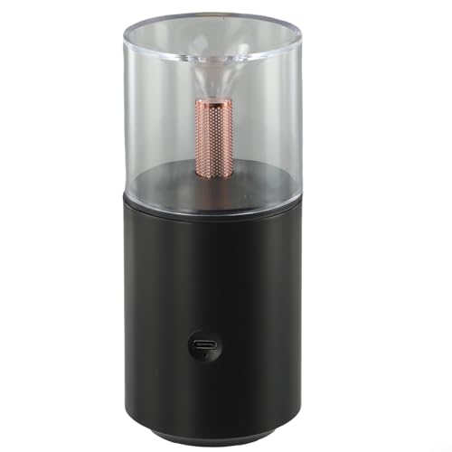 Oniissy Elektrischer Luftbefeuchter für ätherisches Öl, USB-Aromatherapie-Maschine mit Kerzenlichteffekt, flüsterleiser Betrieb, automatische Abschaltung für Zuhause, Auto, Büro (schwarz) von Oniissy