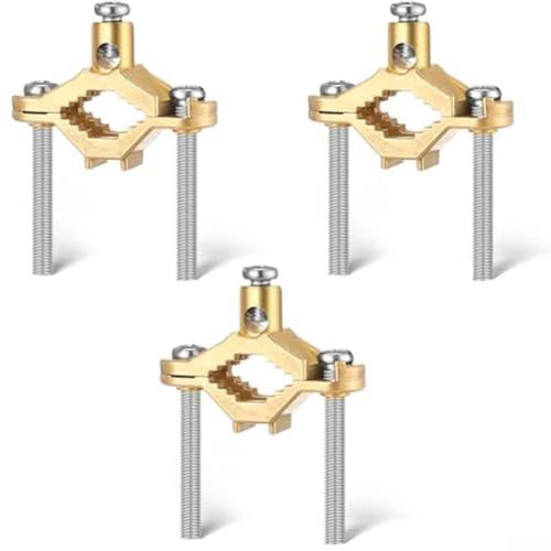 Oniissy Erdungsklemmen-Set aus Kupferlegierung für Wasserrohre und Stahlrohre, 1,27 cm bis 2,5 cm Rohrverbindungsschellen mit Schrauben für elektrische Erdungsdrahtverbindung (3 Stück) von Oniissy