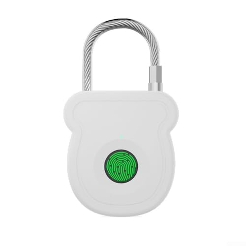 Oniissy Fingerabdruck-Vorhängeschloss, per USB wiederaufladbar, schlüssellos, Sicherheitsschloss, 20 Fingerabdruck-Kapazität, 0,5 Sekunden, Erkennung, Typ-C-Aufladung für Tür, Schrank, Gepäck (weiß) von Oniissy