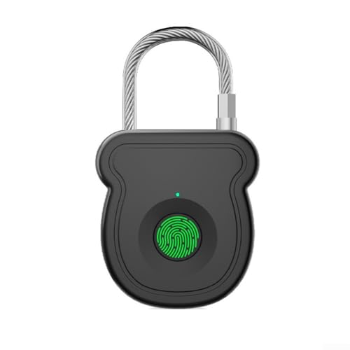 Oniissy Fingerabdruck-Vorhängeschloss, per USB wiederaufladbar, schlüssellos, Sicherheitsschloss für Tür, Schrank, Gepäck, Koffer mit 20 Fingerabdruckspeicher, 0,5 s Erkennung, Typ-C-Aufladung von Oniissy
