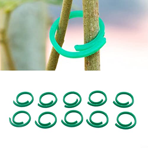 Oniissy Gartenpflanzenbinder Stützringe Clips Kunststoff beschichtete Blumen Gemüse Pflanzen Reben Befestigungsringe Clips Pflanzenstützringe Twisty (Grün, 100 Stück) von Oniissy