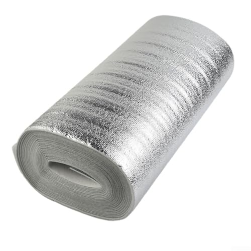 Oniissy Heizkörper-reflektierende Folien-Isolierrolle, 3 mm dicke Aluminiumfolie mit Perl-Baumwollschicht, wärmesparendes Wand-Thermo-Barrierematerial für die Heizung zu Hause (50 cm) von Oniissy