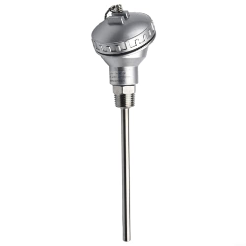 Oniissy Industrielle PT100 Temperatursensorsonde mit RTD-Terminalkopf, 1,27 cm NPT-Gewinde, Edelstahl, Temperaturerkennungssonde, 8 mm Durchmesser (150 mm) von Oniissy