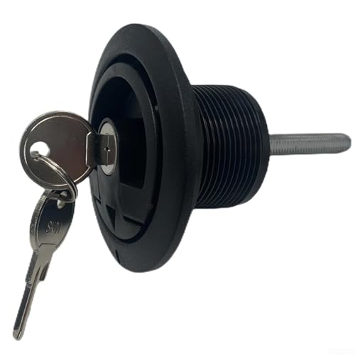 Oniissy Kunststoffgriff Fach Riegel 91050347 Schwarz ABS Boot Deck Hardware mit Schlüsseln für Skeeter SK01 Bassboot 1,6 Zoll Ausschnitt von Oniissy