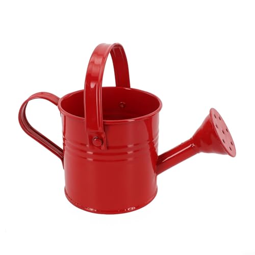 Oniissy Metall-Gießkanne kleiner Gartensprinkler-Topf, langer Ausguss, Pflanzenkessel für drinnen und draußen, Blumenkessel mit stabilem Boden, 7 cm Höhe (rot) von Oniissy