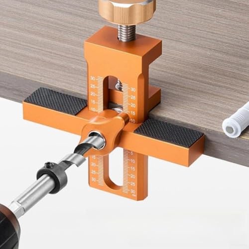Oniissy Montagevorrichtung für Schranktüren, Aluminiumlegierung, verstellbares Positionierungswerkzeug mit Bohrer, 2-in-1-Liftstanzer für Küchenschrank-Hardware (A) von Oniissy