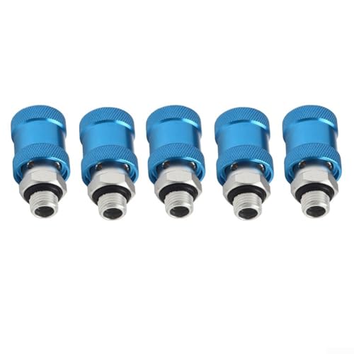 Oniissy Pneumatischer manueller Schieberventil-Durchflusskontrollschalter HSV-06 HSV-08 HSV-10 HSV-15 Aluminium G1/8 1/4 3/8 1/2 BSPT Gewinde Luftkompressorventil 5 Stück blau (HSV-08) von Oniissy