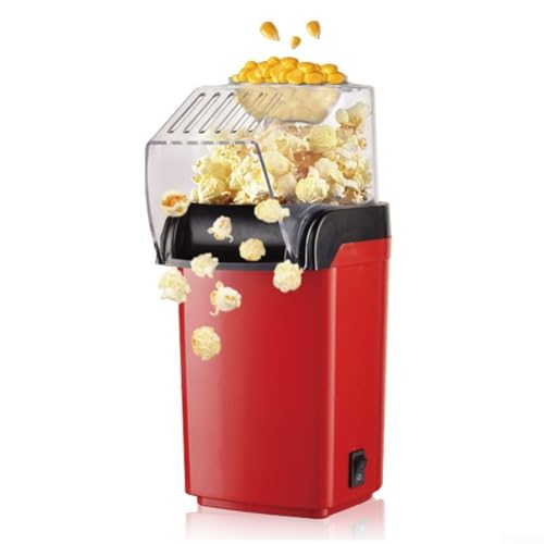 Oniissy Popcorn Maschine groß - Retro Popcorn Maker - Popcorn Maker mit Antihaftbeschichtung und abnehmbarer Heizfläche - Popkorn Maschine rot - Popcornmaschine 1200W - Popcorn machine von Oniissy
