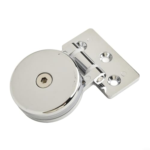 Oniissy Rahmenloses Glasscharnier für Waschbecken, Duschwanne, Glaszubehör für Badezimmer, Spiegel-Wandhalter, Eckklemme, Chrom-Finish für 5–12 mm Glas (einseitiges Scharnier) von Oniissy