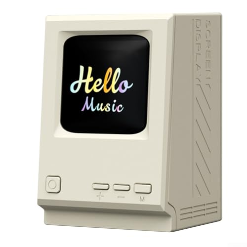Oniissy Retro Desktop Computer Form Lautsprecher | Songtext Display Bildschirm | W/Wecker Countdown Funktion | Tragbarer BT Musikplayer für Home Office (grün) von Oniissy