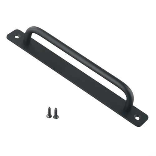 Oniissy Schiebetürgriff aus Aluminiumlegierung, für Innen- oder Außenbereich, Holz-, Glas-, Aluminium-Türen, Tor- und WC-Tür-Hardware, moderne gebürstete Oberfläche, Scheunentürgriff (schwarz) von Oniissy