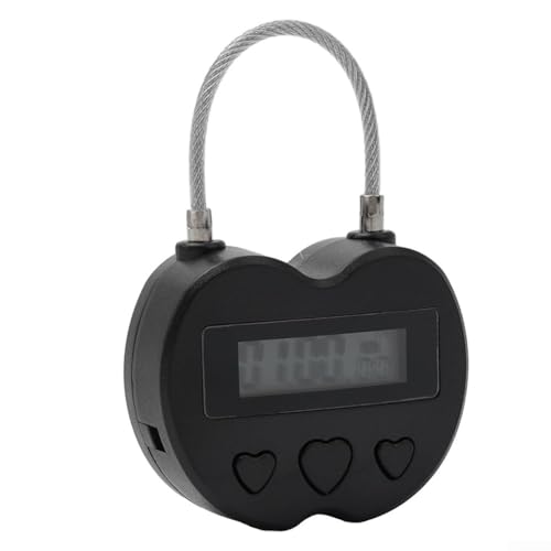 Oniissy Schloss mit LCD-Display, per USB wiederaufladbar, elektronisches Timer-Vorhängeschloss für Reisesicherheit, einstellbarer Countdown bis zu 99 Stunden für Privatsphäre, Schwarz von Oniissy