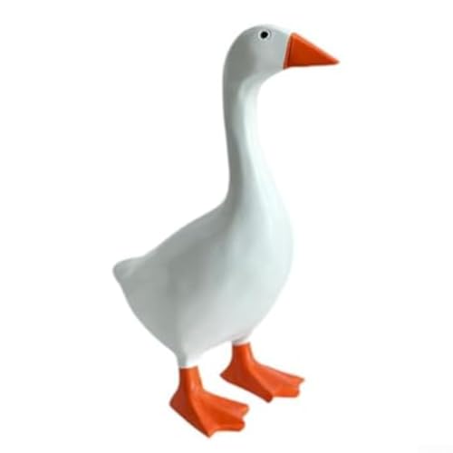 Oniissy Schreibtisch-Gans Statue Schlüsselhalter Wandhalterung Harz Ente Figur Dekorative Ornament Home Office Schlafzimmer Zubehör Weiß von Oniissy