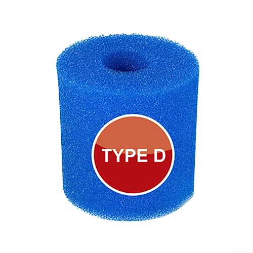 Oniissy Schwimmbad-Filter, wiederverwendbar, waschbar, Schaumstoff, Ersatz-Kartusche für Typ D (blau) von Oniissy