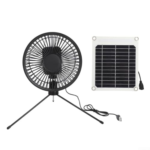 Oniissy Solarbetriebener Ventilator, 10 W, 5 V, tragbarer, faltbarer Metall-Standventilator mit USB-Aufladung, für Outdoor, Camping, Zelt, Zuhause, Büro, Innen- und Außenbereich (1 Set) von Oniissy