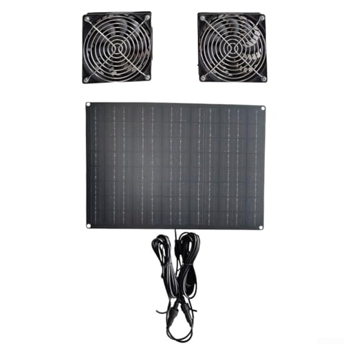 Oniissy Solarbetriebenes Doppelventilator-Lüftungssystem, 15 W, 12 V, mit 17,9 cm Ventilatoren für Haustierhaus, Gewächshaus, Hühnerstall, automatische Luftzirkulation Oniissy Solarbetriebenes Doppelventilator-Lüftungssystem, 15 W, 12 V, mit 17,9 cm Ventilatoren für Haustierhaus, Gewächshaus, Hühnerstall, automatische Luftzirkulation von Oniissy