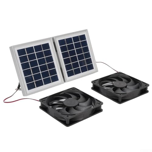 Oniissy Solarmodul-Ventilator-Set, 10 W, 5 V, wetterfest, mit DC-Ventilator für kleine Hühnerställe, Gewächshäuser, Schuppen, Haustierhäuser, Fensterauspuff, Grau Oniissy Solarmodul-Ventilator-Set, 10 W, 5 V, wetterfest, mit DC-Ventilator für kleine Hühnerställe, Gewächshäuser, Schuppen, Haustierhäuser, Fensterauspuff, Grau von Oniissy