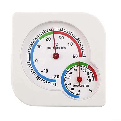 Oniissy Thermometer mit Hygrometer Innen Außen Garten Thermometer analog Luftfeuchtigkeit,Hygrometer Analog & Thermometer Analog |für den Komfort im Büro, zu Hause White von Oniissy