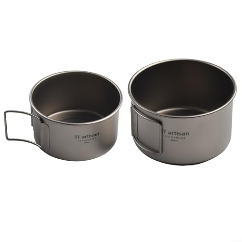 Oniissy Titan-Schüsseln mit faltbarem Griff – leichtes Outdoor-Küchen-Kochgeschirr-Set – Camping tragbares Chaos Kit (450 ml mit 600 ml Schüsseln ohne Deckel) von Oniissy