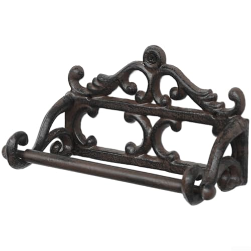 Oniissy Toilettenpapierhalter aus Gusseisen, Wandmontage, Vintage-Stil, für Küche und Bad, mit robuster Textur und traditionellem Aussehen für organisierte Aufbewahrung (B) von Oniissy